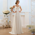 Strand-Brautkleider in Übergröße mit Flügelärmeln und Applikationen aus Chiffon