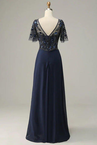 Perlenarbeit Paillettenapplikationen Kleid für die Brautmutter