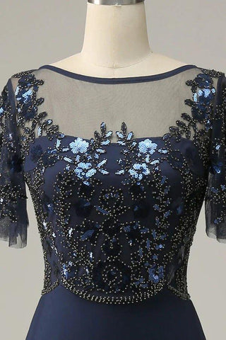 Perlenarbeit Paillettenapplikationen Kleid für die Brautmutter