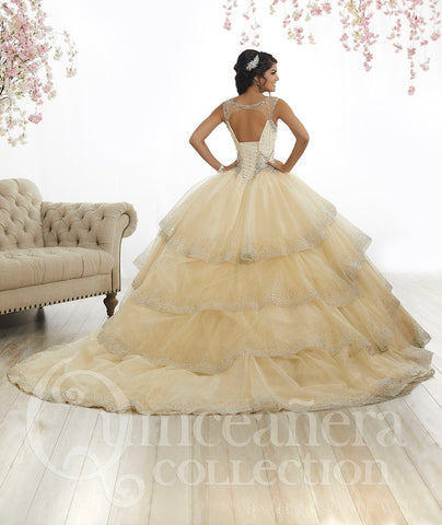 Quinceanera-Kleid mit gestuften Flügelärmeln von House of Wu 26880