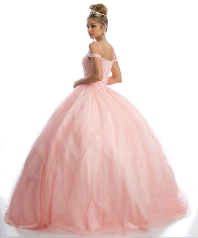 Perlenbesetztes Ballkleid mit kalten Schultern von Juliet 1426