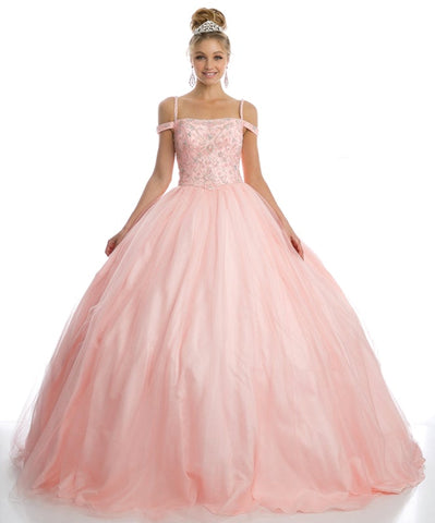 Perlenbesetztes Ballkleid mit kalten Schultern von Juliet 1426