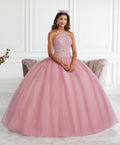 Robe de Quinceañera à col bénitier avec perles par Fiesta Gowns 56391