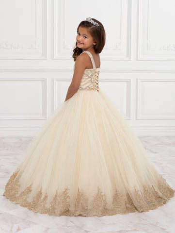 Perlenbesetztes Quinceanera-Kleid mit hohem Kragen von House of Wu 26881