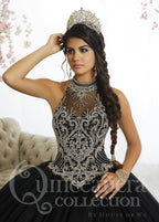 Beaded High-Neck Quinceanera Dress by House of Wu 26881