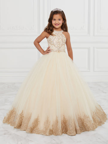Perlenbesetztes Quinceanera-Kleid mit hohem Kragen von House of Wu 26881