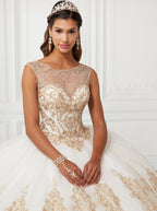 Beaded Illusion Glitter Quinceanera Dress by House of Wu 26941