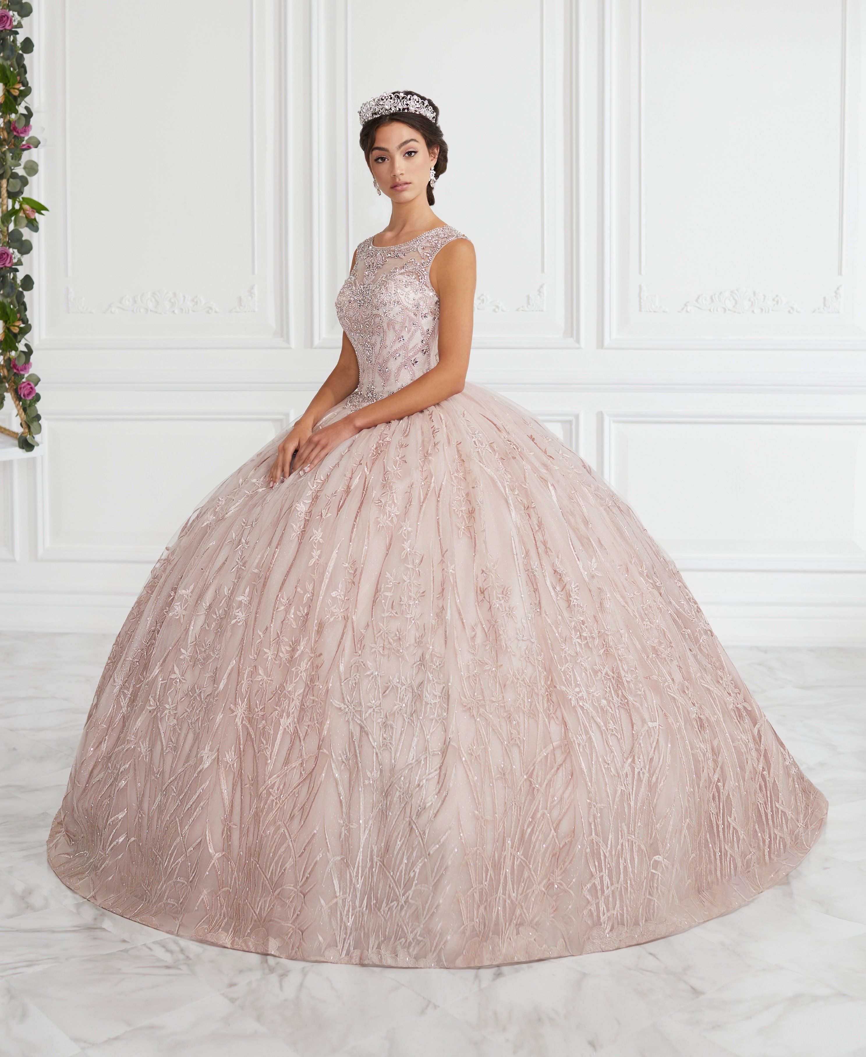 Beaded Illusion Quinceanera Dress by House of Wu 26942
