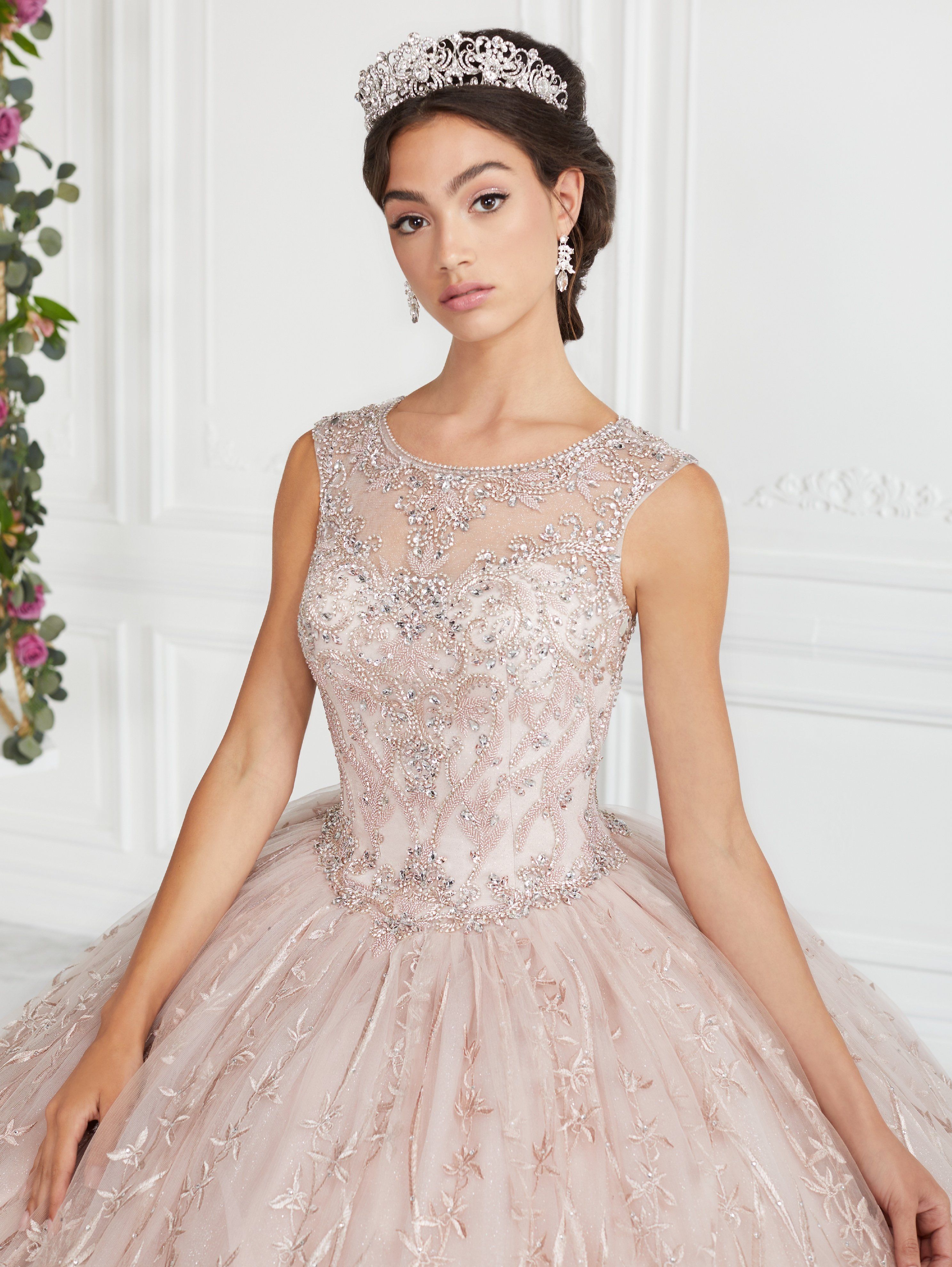 Beaded Illusion Quinceanera Dress by House of Wu 26942