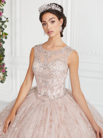 Vestido de quinceanera com ilusão de contas da House of Wu 26942