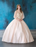 Abito da Quinceañera con Maniche Lunghe e Perline di Calla KY71289X