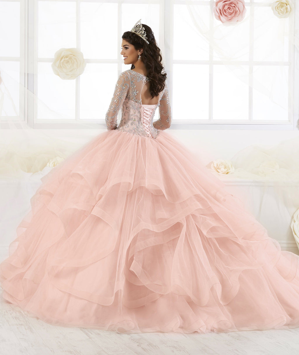 Long Sleeve Quinceanera Dress by House of Wu 26904