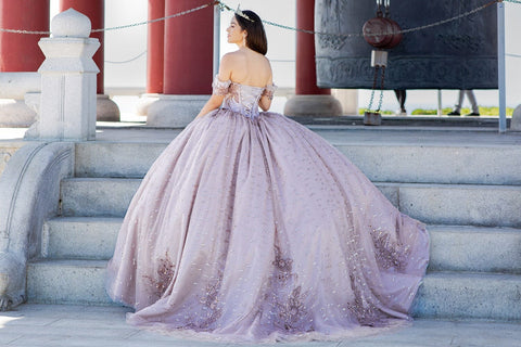Perlenbesetztes schulterfreies Ballkleid von Cinderella Couture 8087J