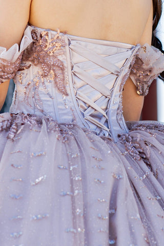 Perlenbesetztes schulterfreies Ballkleid von Cinderella Couture 8087J