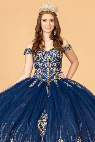 Perlenbesetztes schulterfreies Ballkleid von Elizabeth K GL3079