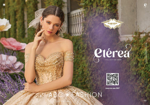 Perlenbesetztes schulterfreies Quinceanera-Kleid von Ragazza EV39-639