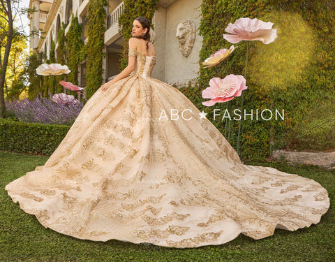 Perlenbesetztes schulterfreies Quinceanera-Kleid von Ragazza EV39-639
