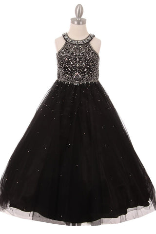 Perlenbesetztes ärmelloses Ballkleid von Cinderella Couture 5027