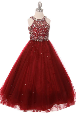 Perlenbesetztes ärmelloses Ballkleid von Cinderella Couture 5027