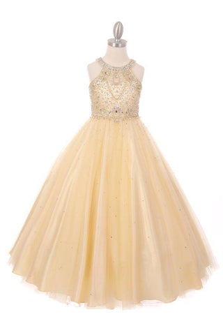Perlenbesetztes ärmelloses Ballkleid von Cinderella Couture 5027