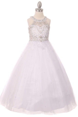 Perlenbesetztes ärmelloses Ballkleid von Cinderella Couture 5027