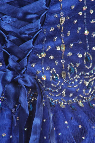 Perlenbesetztes ärmelloses Ballkleid von Cinderella Couture 5027