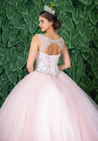 Perlenbesetztes Illusions-Quinceanera-Kleid von Calla KY77621