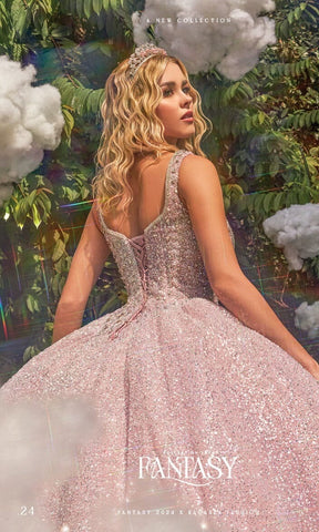 Perlenbesetztes ärmelloses Quinceanera-Kleid von Ragazza EV43-643