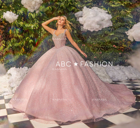 Perlenbesetztes ärmelloses Quinceanera-Kleid von Ragazza EV43-643