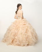Ruffled Strapless Organza Ball Gown by Juliet 1418