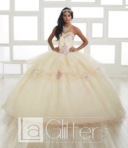 Trägerloses Glitzerkleid von House of Wu LA Glitter 24027