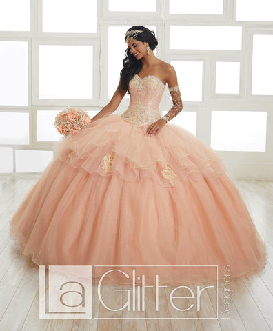 Trägerloses Glitzerkleid von House of Wu LA Glitter 24027