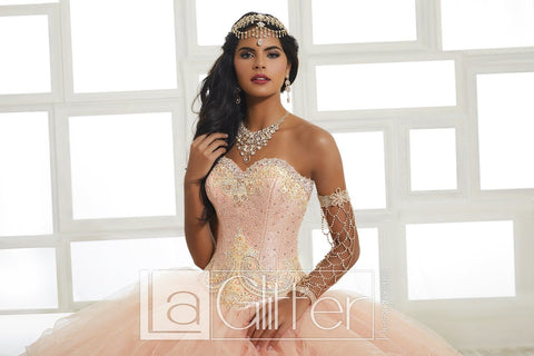 Trägerloses Glitzerkleid von House of Wu LA Glitter 24027