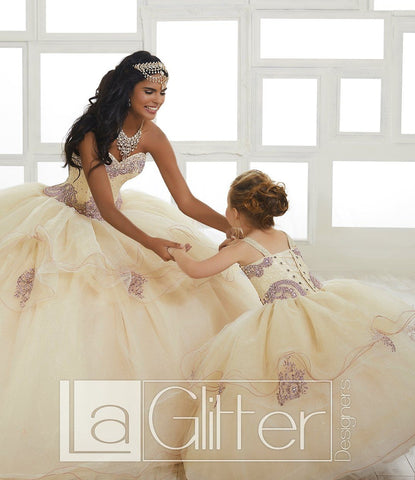 Trägerloses Glitzerkleid von House of Wu LA Glitter 24027