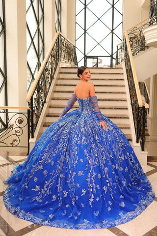 Vestido de quinceanera sem alças com contas da Amarra 54222