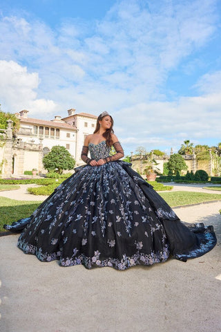 Vestido de quinceanera sem alças com contas da Amarra 54222