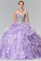 Beaded Strapless Ruffled Ballgown by Elizabeth K GL2209