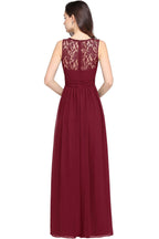 Beautiful A-Line Scoop Sleeveless Chiffon Bridesmaid Dresses