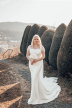 Schönes langes Glitzer-Trägerloses Pailletten-Meerjungfrauen-Brautkleid