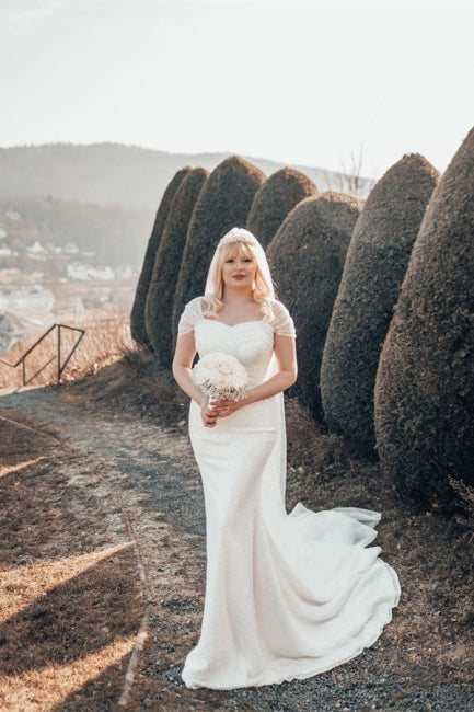 Schönes langes Glitzer-Trägerloses Pailletten-Meerjungfrauen-Brautkleid