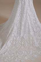 Schönes langes Meerjungfrau-Sweetheart-Spitzen-Brautkleid mit abnehmbaren Ärmeln