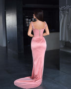 Beautiful Long Mermaid Sequins Spaghetti Strap Prom Dress with Slit