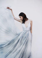 Beautiful Prom Dresses Spaghetti Straps Sexy Short Train Long Prom Dress PM249