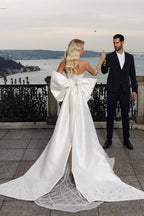Schönes trägerloses Herzausschnitt-Mermaid-Hochzeitskleid mit Kapellenzug