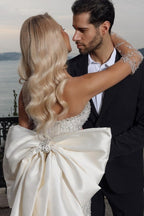Schönes trägerloses Herzausschnitt-Mermaid-Hochzeitskleid mit Kapellenzug