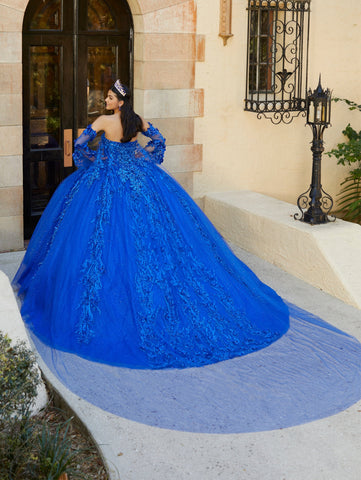 Quinceanera-Kleid mit Glockenärmeln und Cape von House of Wu 26057