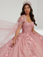 Bell Sleeve Cape Quinceanera Dress by House of Wu 26057