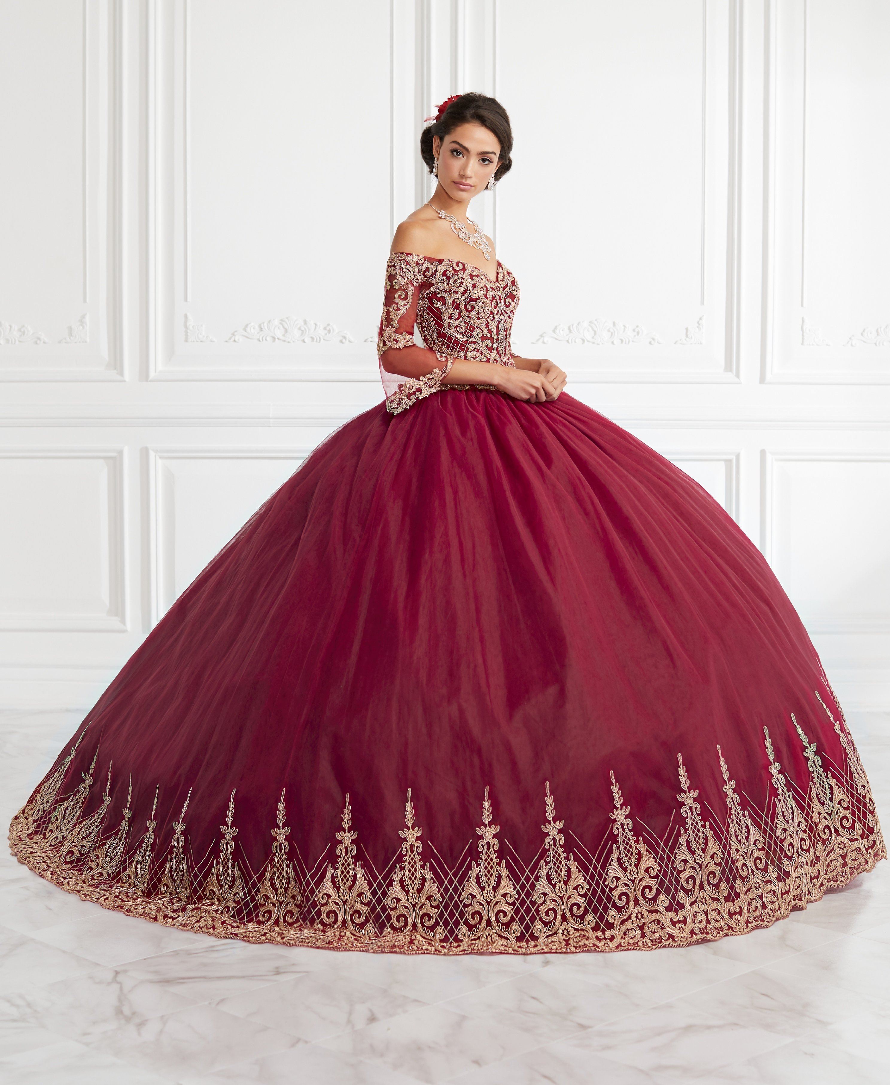 Bell Sleeve Off Shoulder Quinceanera Dress by House of Wu 26948