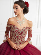 Bell Sleeve Off Shoulder Quinceanera Dress by House of Wu 26948