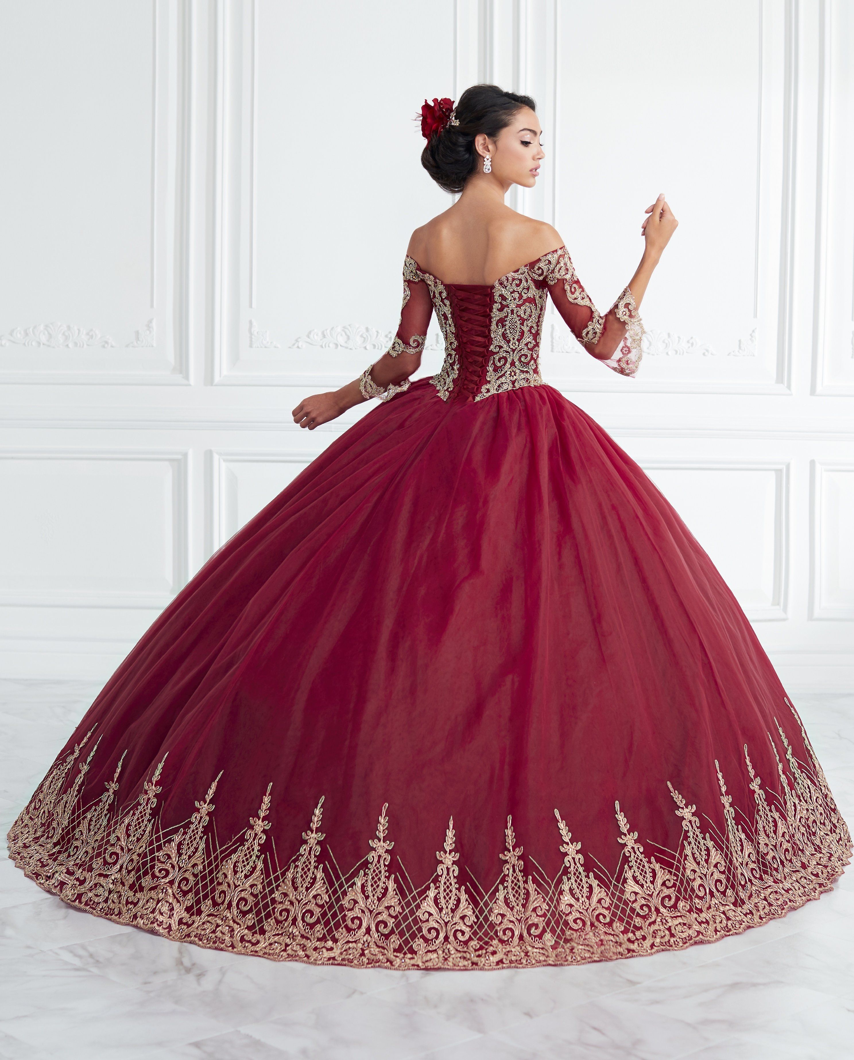 Bell Sleeve Off Shoulder Quinceanera Dress by House of Wu 26948